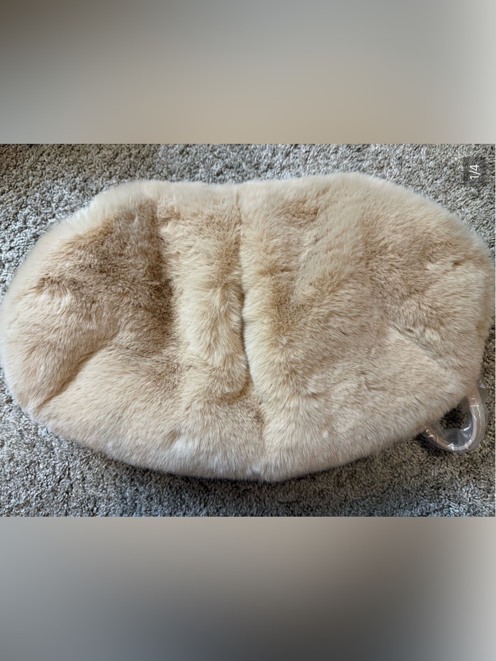 Dolce Vita Plush Faux Fur Crossbody - Beige